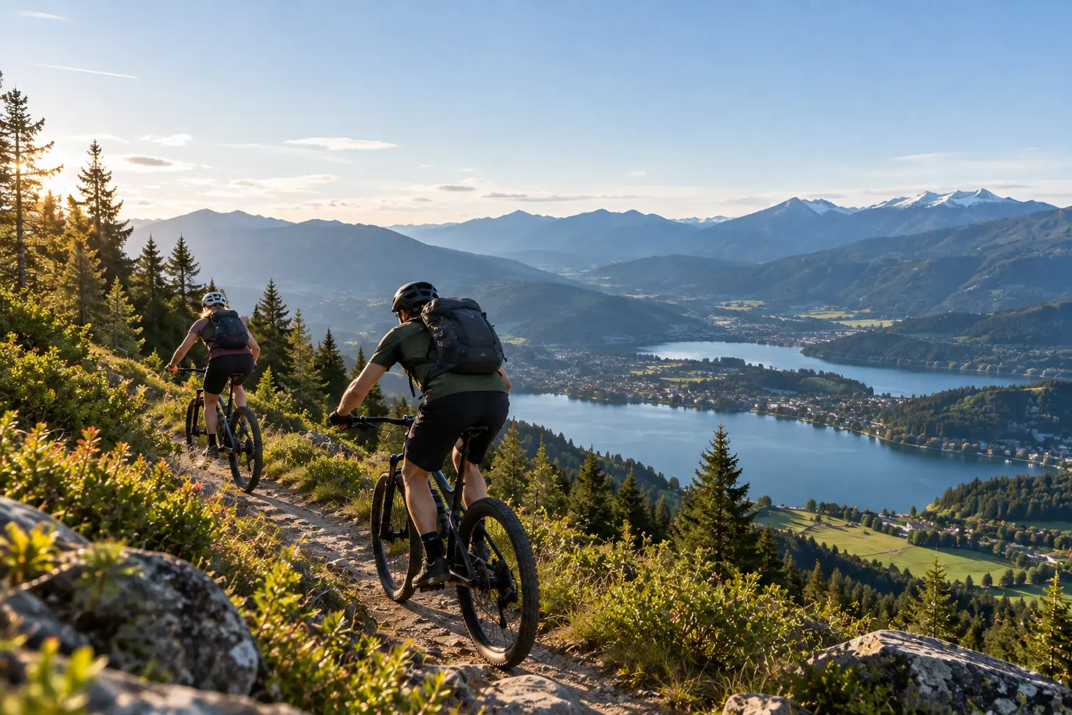 Mountain biking in Carinthia with Alpine lakes and mountains