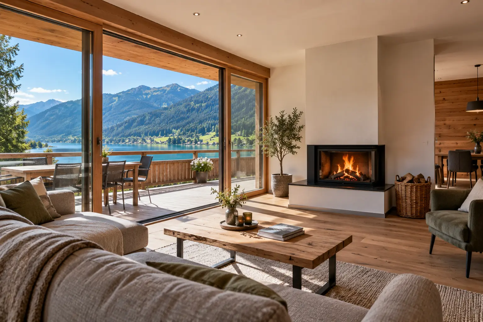 Apartment with lake and mountain views at Weissensee, Austria