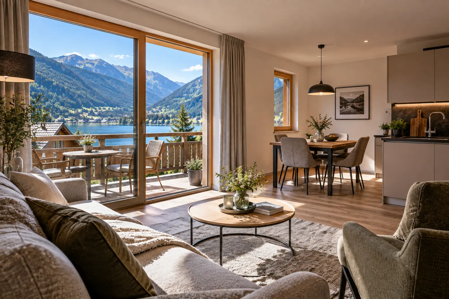 Modern apartment overlooking Weissensee in Carinthia, Austria