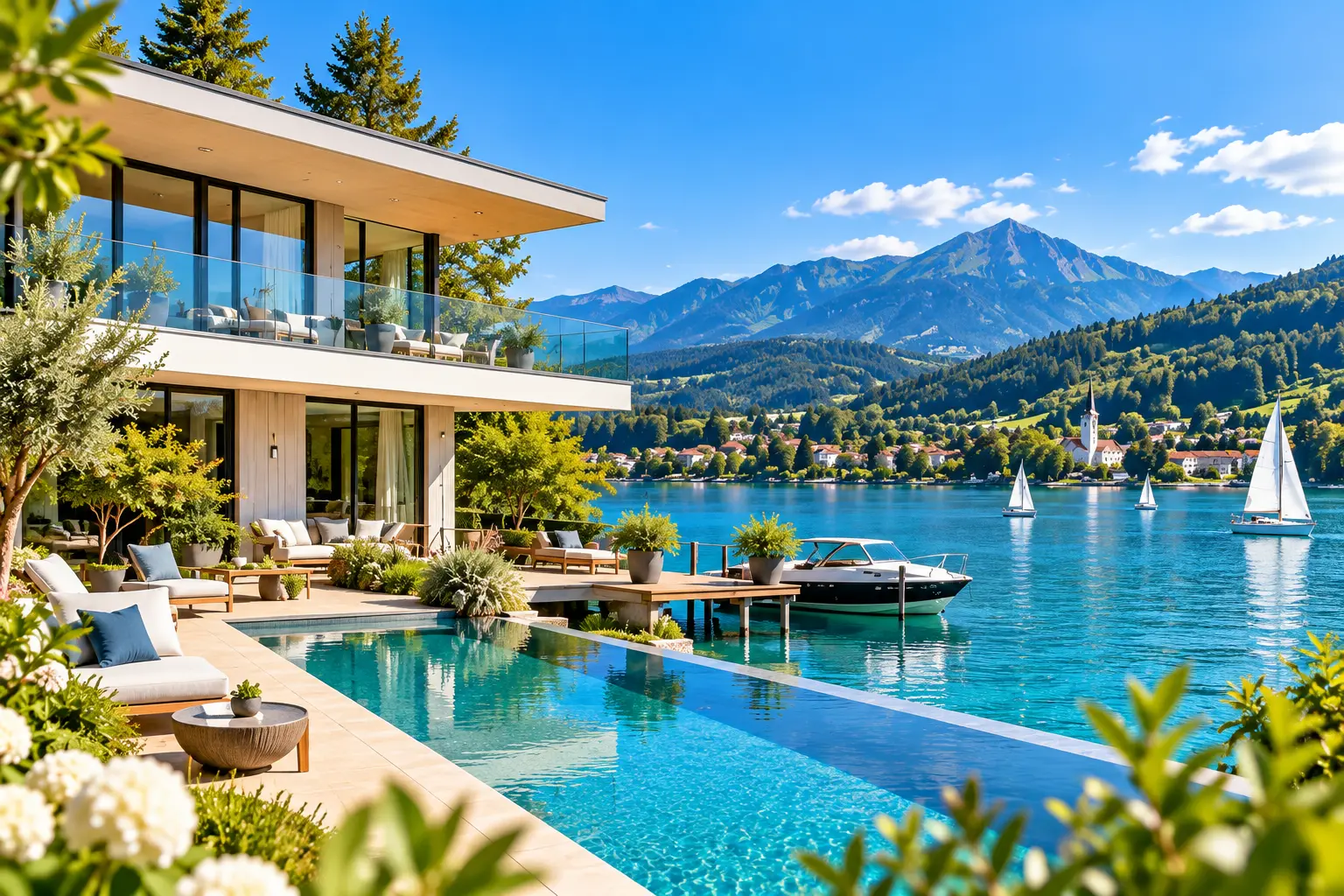 Modern lakeside villa at Wörthersee in Carinthia, Austria