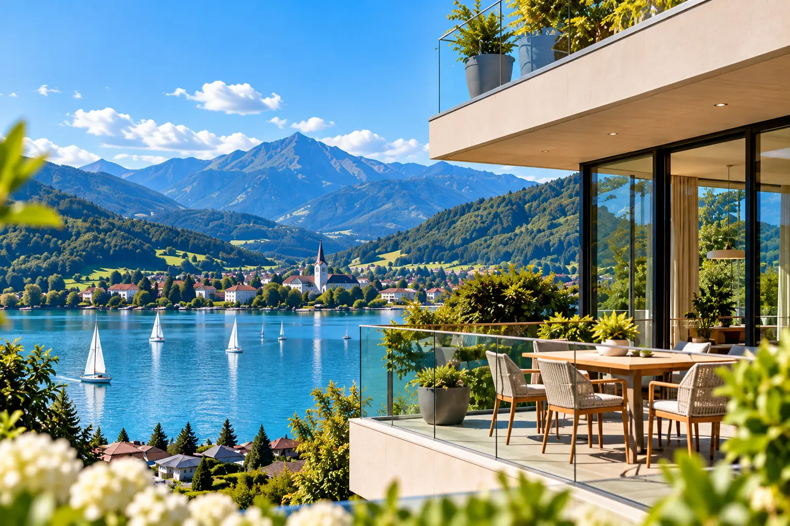 Luxury apartment with views over Wörthersee in Carinthia, Austria