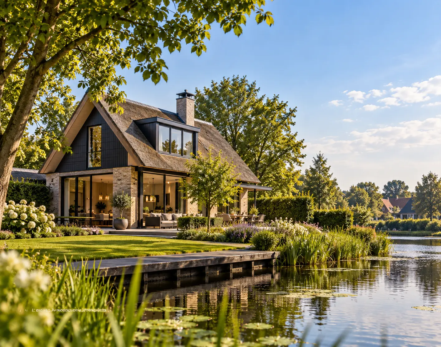 Selected residential property in the Netherlands in a green waterside setting