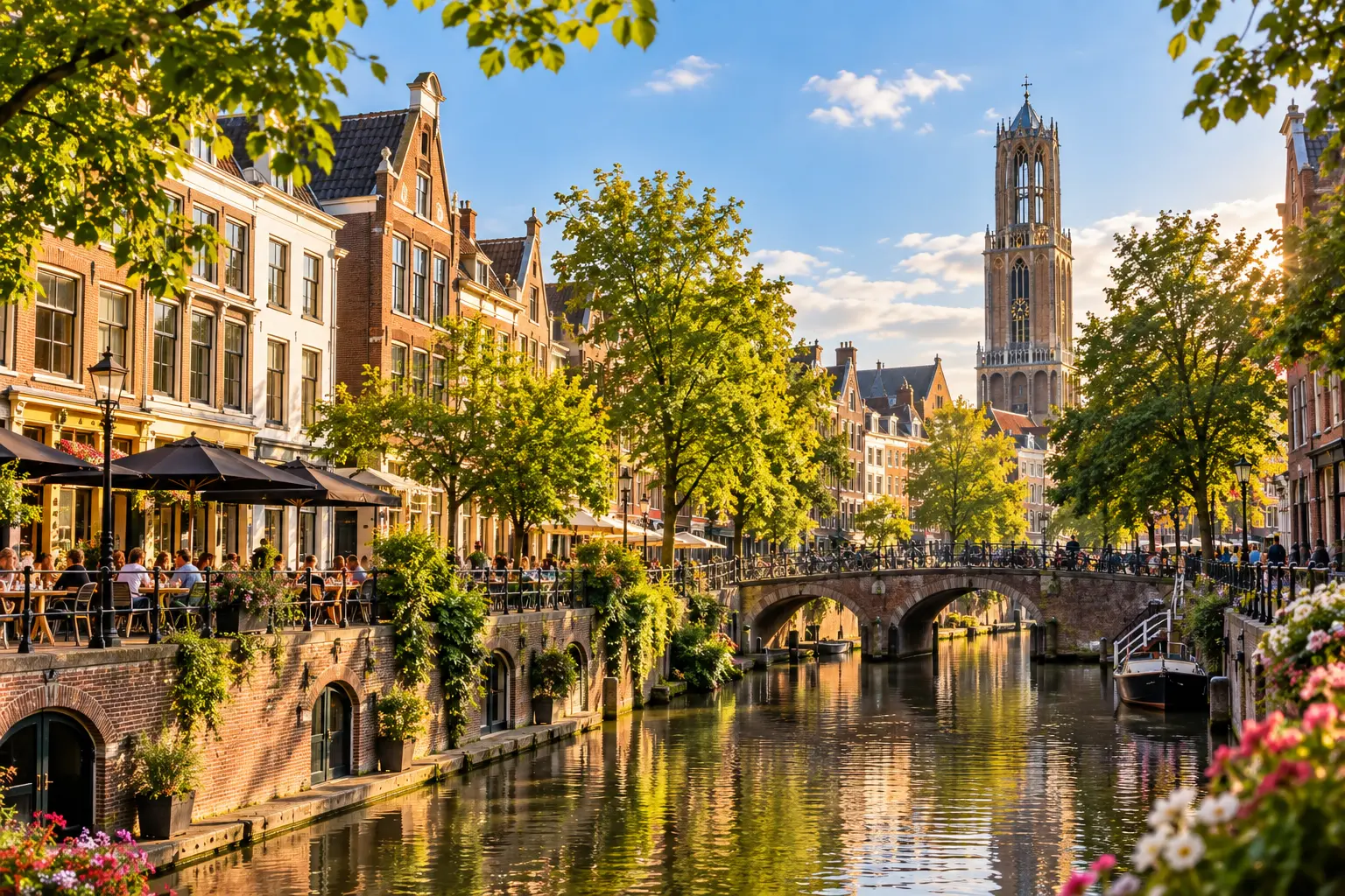 Utrecht and Central Netherlands with historic canal and city centre