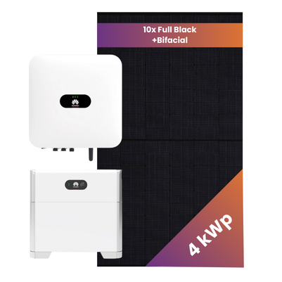 Solar system flat roof 4 kWp bifacial with battery