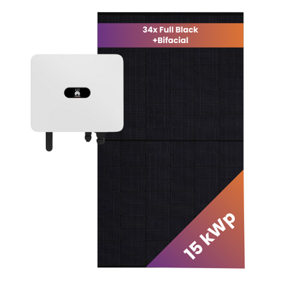 JA Solar system tiled roof 15 kWp bifacial with Huawei inverter