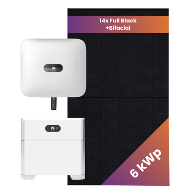 Solar system tiled roof 6 kWp bifacial with battery